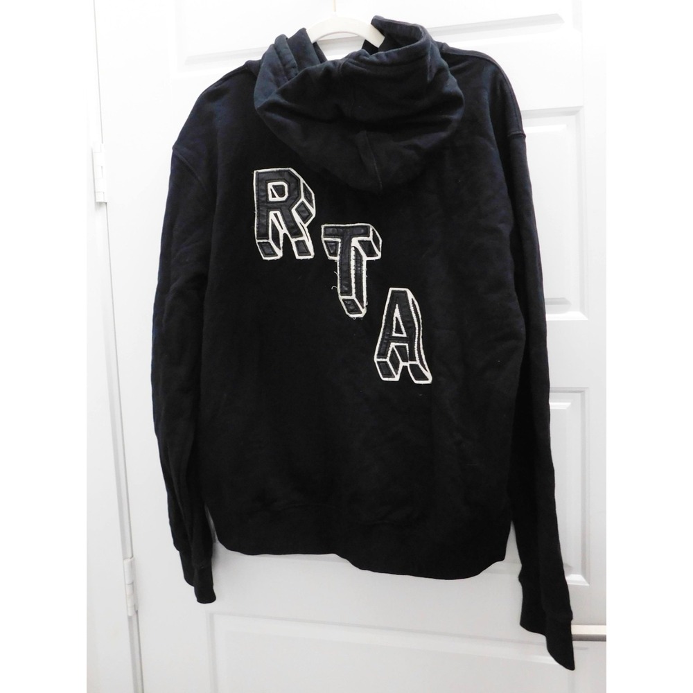 RTA Dion Collegiate Broken Dreams Hoodie Sweater Black sz M